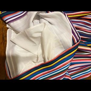 Multicolored striped circle skirt. Lined,quality material. Below the knee